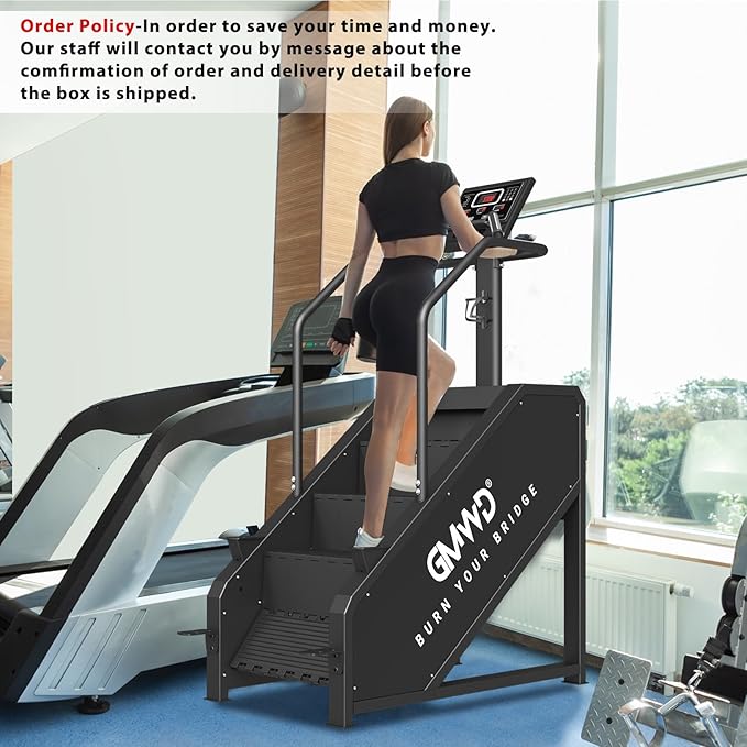 GMWD Stair Stepper Machine, Commercial Grade Stair Climber with LED Display, Stair Machine for Cardio, 15 Resistance Levels, 24-164 Steps/Min, Exercise Machine for Home
