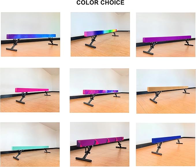 MARFULA Adjustable Balance Beam 8 ft Gymnastic Beam Adjustable Height for Kids and Teenage of All Gymnastic Levels, Gymnastic Training Beam Gymnastic Equipment for Athlete Home and Gym Club Use