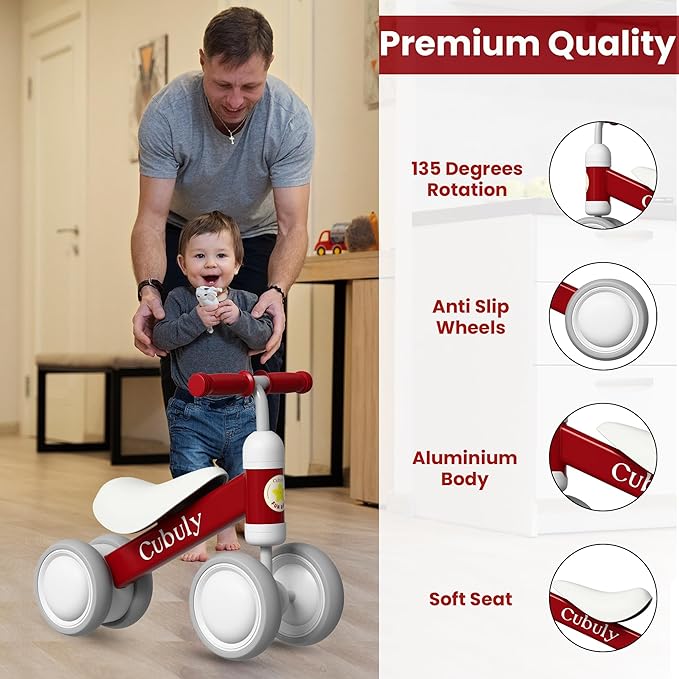 Baby Balance Bike for 1-3 Year – First Birthday Boy Girl Gifts 12-36 Month Mini Bike|Colorful Lighting Wheels|Ride on Toys |Toddler Balance Bike 1-3 Indoor/Outdoor Bike