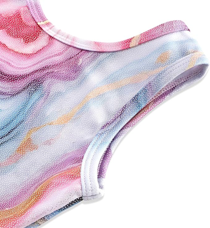 HOZIY Gymnastics Leotards for Girls with Shorts Toddlers Biketards Rainbow Unicorn Dinosaur Mermaid Leopard Flower Galaxy