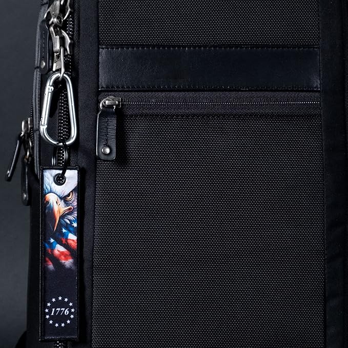 Patriotic Jet Tag Key Tag for attachment to keys, bags, Luggage and more. Made of Nylon Set of 2