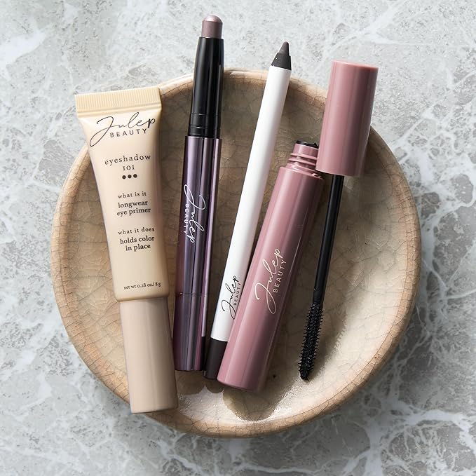Julep Eyeshadow 101 Crème-to-Powder Waterproof Eyeshadow Stick Duo – Long-Lasting, Crease-Proof, Easy Apply with Built-in Smudger -Taupe Shimmer and Stone
