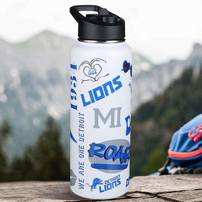 The Memory Company Officially Licensed NFL 34oz Water Bottle - Premium Stainless Steel Double-Wall Insulated, Leakproof Design
