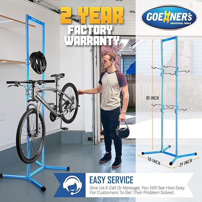 Gioventù 4 Bike Storage Rack Garage(Max 240lbs), Freestanding Gravity Bicycle Rack with Fully Adjustable Arms, Drill-free, Vertical Bike Floor Stand for Indoor Storage, Suitable for Any Bike Styles