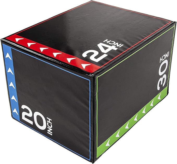 BalanceFrom 3-in-1 Foam Plyometric Jump Box for Home Gym with Multiple Height Options – Versatile Plyo with Non-Slip Surface for Strength, HIIT, Step-Ups, and Agility Training