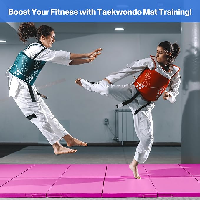 Outdoor Basic 6'x3'x2" Gymnastics Tumbling Mats Folding Panel Thick Gym Exercise Mat for Home