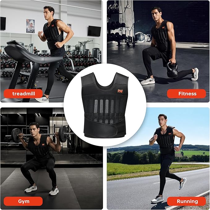 Adjustable Weighted Vest,Weight Vest for Men Women, Body Weights Vests with Weights for Workout, Strength Training, Running, Fitness