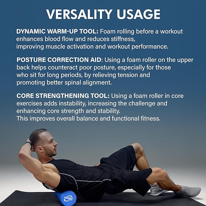 Invincible Fitness 17'' EPP Foam Roller for Deep Tissue Massage – Enhance Recovery, Relieve Pain, and Boost Mobility for a Stronger, Healthier You (Blue)