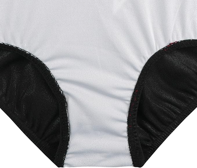 BAOHULU Leotards for Girls Gymnastics Long Sleeve Embroidery Shiny Black Diamond Dance Clothes