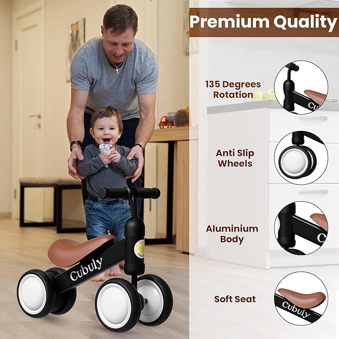 Baby Balance Bike for 1-3 Year – First Birthday Boy Girl Gifts 12-36 Month Mini Bike|Colorful Lighting Wheels|Ride on Toys |Toddler Balance Bike 1-3 Indoor/Outdoor Bike
