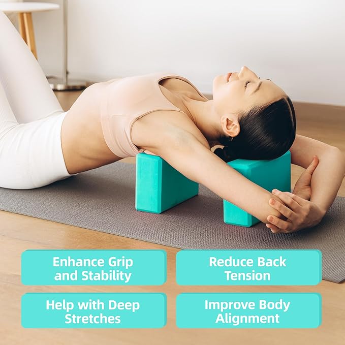 Back Roller Wheel for Back Pain – 4-Pack Yoga Wheel Set for Deep Tissue Massage, Stretching & Posture Support – EVA Foam Back Stretcher – Supports Up to 500lbs