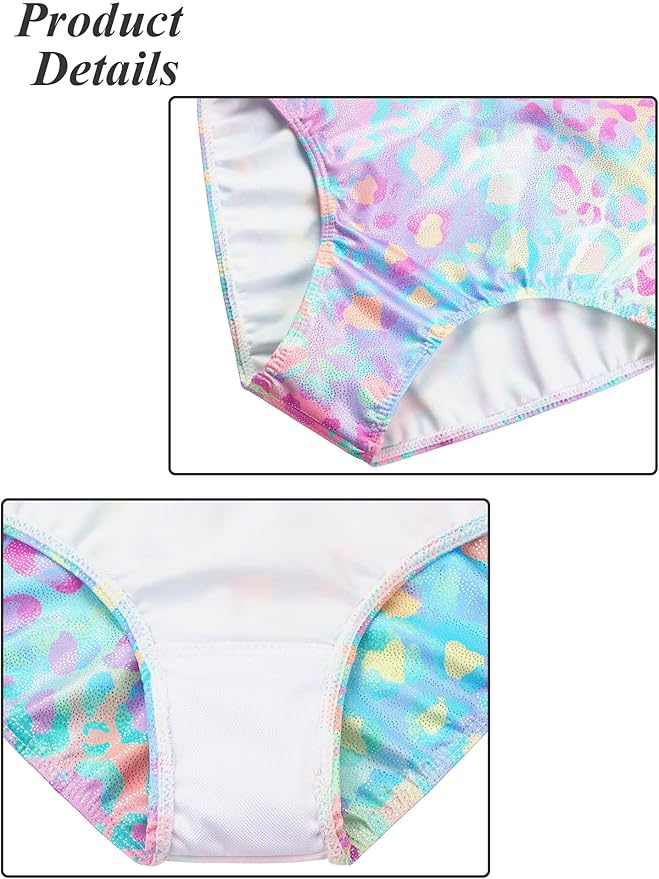 BAOHULU Leotards for Girls Gymnastics Long Sleeve Embroidery Shiny Black Diamond Dance Clothes