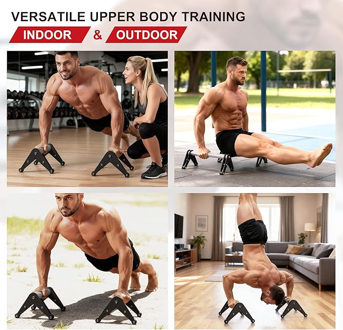 Push Up Bar - Heavy-Duty Stainless Steel Pushup Stands with Non-Slip Base, 660LB Capacity, Portable Home Gym Equipment for Strength Training & Floor Workout