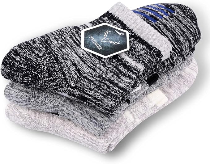 FEIDEER mens Modern Hiking socks, Athletic Cushioned Cotton Socks with Arch Support