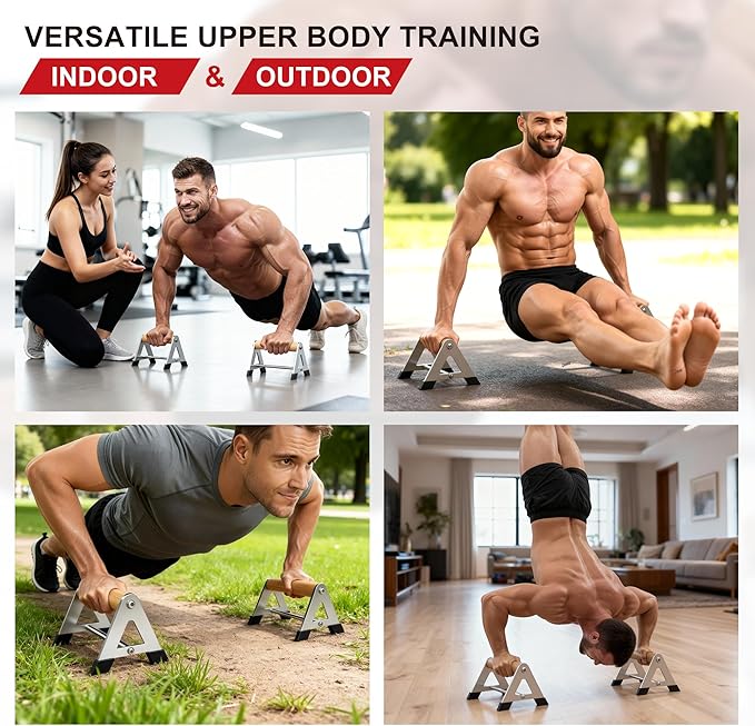 Push Up Bar - Heavy-Duty Stainless Steel Pushup Stands with Non-Slip Base, 660LB Capacity, Portable Home Gym Equipment for Strength Training & Floor Workout