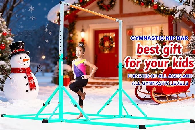 Marfula Gymnastic Bar For Kid and Teenage of 3-25, 5Ft/8 FT Base Length 4Ft Width 5Ft Adjust Height, Gymnastic Kip Bar For Gymnast, Gymnastic Training Equipment For Professional Training Home Club Use