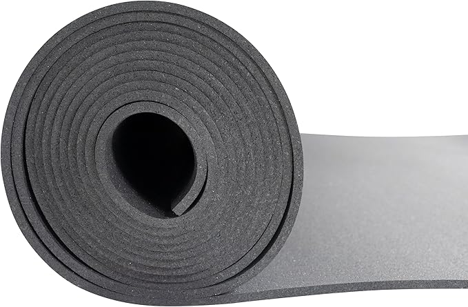 Genaflex Rubber Gym Floor Mat - 8mm Thick - Heavy Duty Commercial Protective Gym Flooring Roll (Black, 4' X 6')