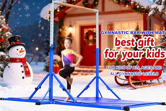 Marfula Gymnastic Bar For Kid and Teenage of 3-25, 5Ft/8 FT Base Length 4Ft Width 5Ft Adjust Height, Gymnastic Kip Bar For Gymnast, Gymnastic Training Equipment For Professional Training Home Club Use