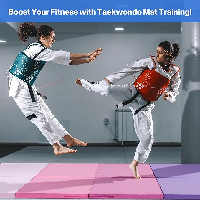 Outdoor Basic 6'x3'x2" Gymnastics Tumbling Mats Folding Panel Thick Gym Exercise Mat for Home