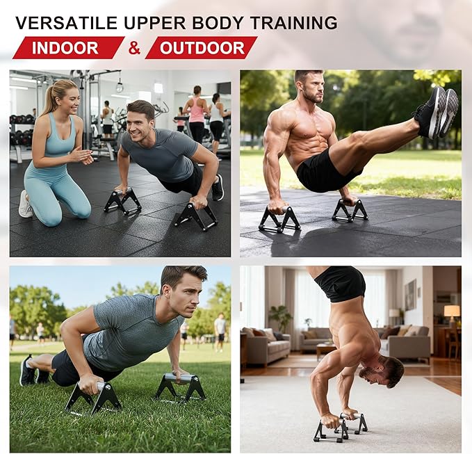 Push Up Bar - Heavy-Duty Stainless Steel Pushup Stands with Non-Slip Base, 660 lb Capacity, Portable Home Gym Equipment for Strength Training & Floor Workouts