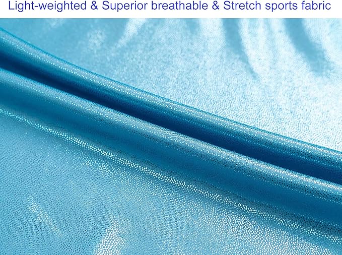 Domusgo Gymnastics Leotards for Girls Sparkly One-Piece Pro Kids Unitard Biketards with Shorts