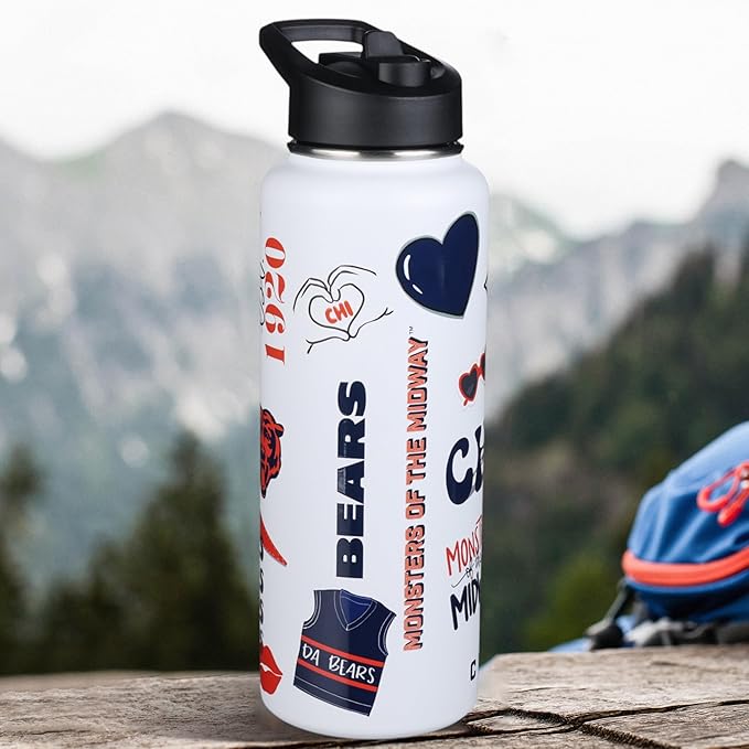 The Memory Company Officially Licensed NFL 34oz Water Bottle - Premium Stainless Steel Double-Wall Insulated, Leakproof Design