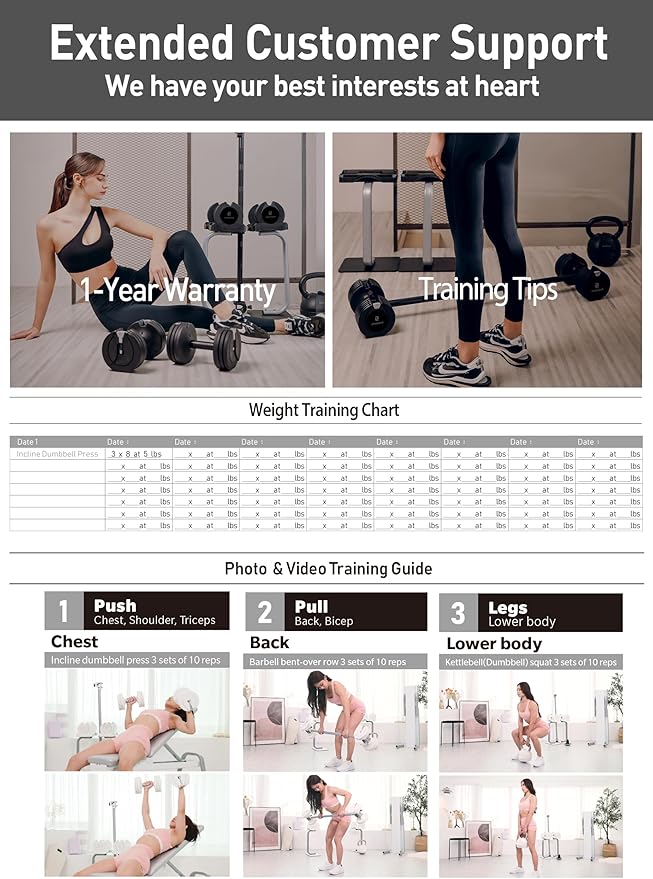 BYZOOM FITNESS Adjustable Dumbbell – 12.5/25lb Single Unit OR Set of 2 – 5-in-1 Adjustable Weight for Home Gym, Strength Training & Fitness Workouts, White OR Black