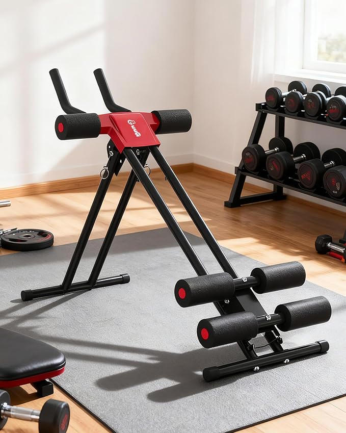 Ab Machine Ab Trainer Machine : Adjustable Ab Machine for Stomach Workout at Home Gym Ab Workout Foldable Core Strength Training Equipment Home Gym System