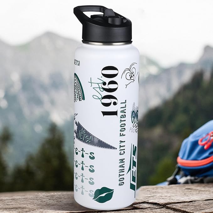 The Memory Company Officially Licensed NFL 34oz Water Bottle - Premium Stainless Steel Double-Wall Insulated, Leakproof Design