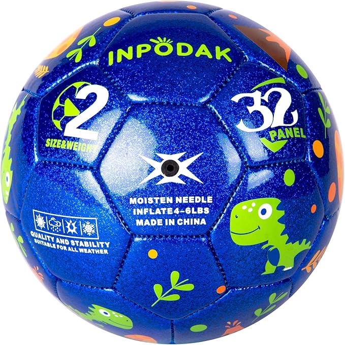 Soccer Ball Size 4 Size 3 Size 2 with Pump Deflated - Glitter Unicorn Dinosaur Toys for Toddler Kids - Sports & Outdoors Games - Christmas Stocking Stuffers Birthday Gifts for Boys Girls 1-3 3-8 8-12