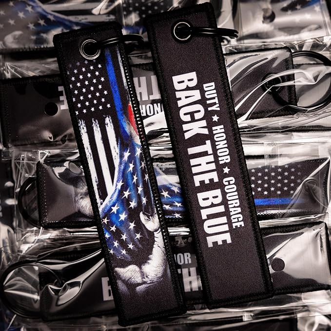Patriotic Jet Tag Key Tag for attachment to keys, bags, Luggage and more. Made of Nylon Set of 2