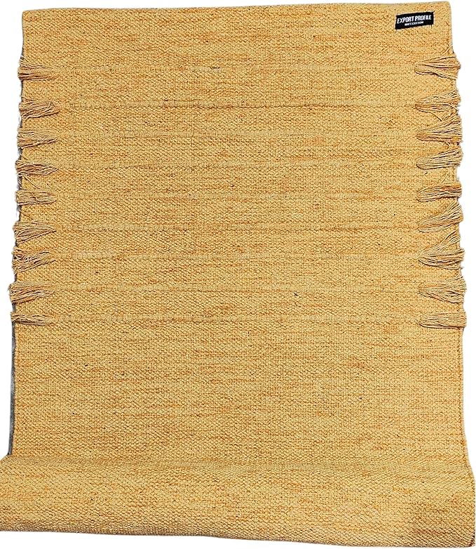 Indian Handmade100 % Organic Anti Skid Multi Colour Cotton Yoga Mat - Eco-Friendly Hand-Woven Rug - Non-Slip & Thick (24”x72”x5mm) for Hot yoga & Everyday Fitness at Home - Comfortable & Foldable Extra-Long Mat