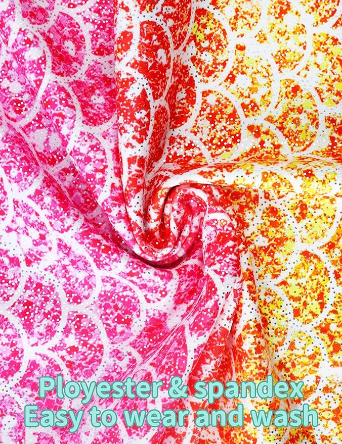 Nymphperi 2 Packs Gymnastics Leotard for Girls Sparkle Biketards with Shorts Kids Sleeveless Unitard One-Piece Dancewear