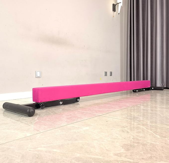 PreGymnastic 8FT Balance Beam, Raised Gymnastics Beam for Kids Ages 3-12, Home Gym Equipment for Training, Adjustable Balancing Beam Indoor, Off-Ground Competition Style