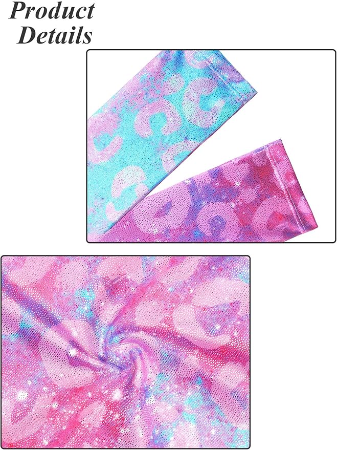 BAOHULU Leotards for Girls Gymnastics Long Sleeve Embroidery Shiny Black Diamond Dance Clothes
