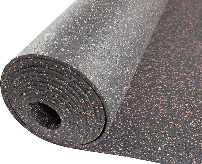 Genaflex Rubber Gym Floor Mat - 8mm Thick - Heavy Duty Commercial Protective Gym Flooring Roll (10% Red, 4' X 20')