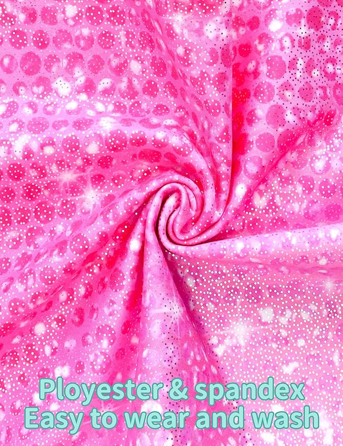 Nymphperi 2 Packs Gymnastics Leotard for Girls Sparkle Biketards with Shorts Kids Sleeveless Unitard One-Piece Dancewear