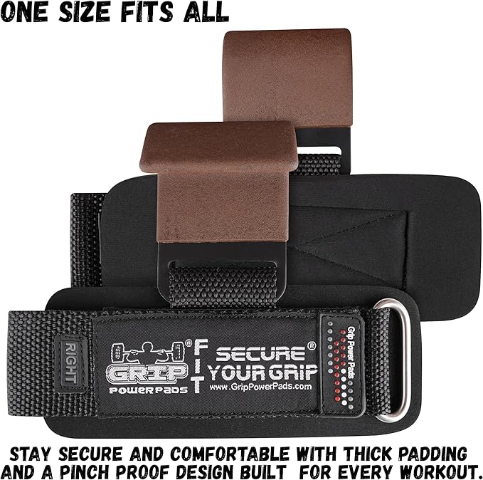 Premium Weight Lifting Hooks & Straps for Pull Ups & Deadlifts - Padded, Heavy Duty, Power Lifting Grips for Men & Women