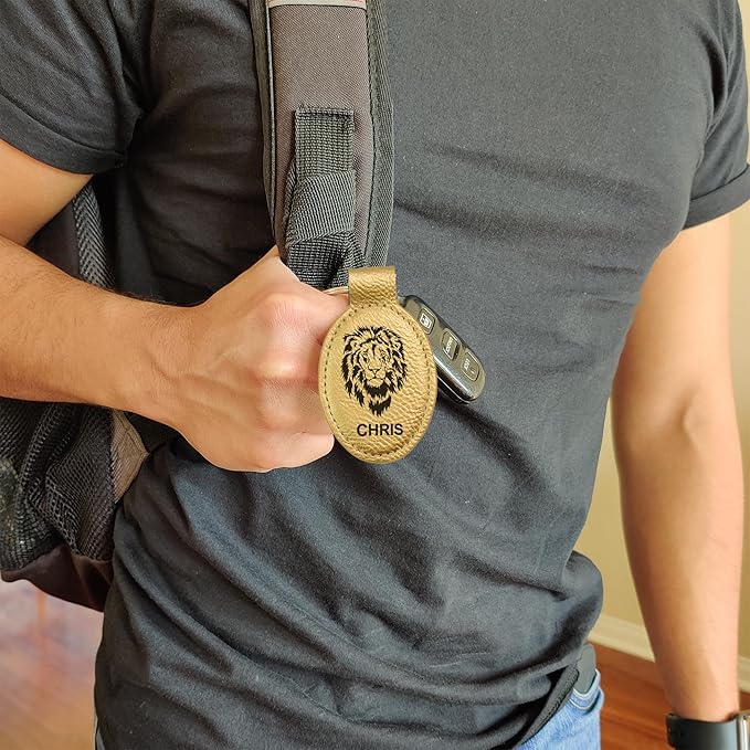 LaserGram Oval Keychain, Quad, Personalized Engraving Included (Gold)