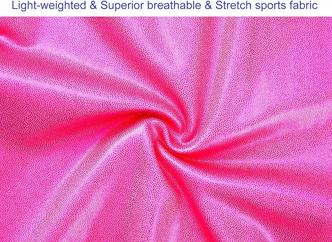 Domusgo Gymnastics Leotards for Girls Sparkly One-Piece Pro Kids Unitard Biketards with Shorts