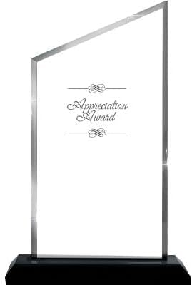 Crown Awards Personalized Acrylic Trophy, 8" Engraved Incline Slant Acrylic Award