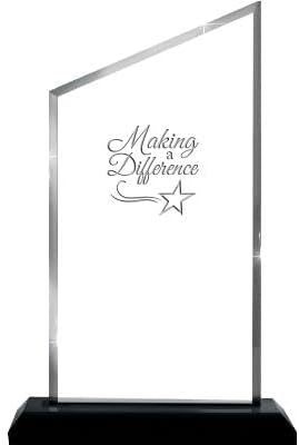 Crown Awards Personalized Acrylic Trophy, 8" Engraved Incline Slant Acrylic Award