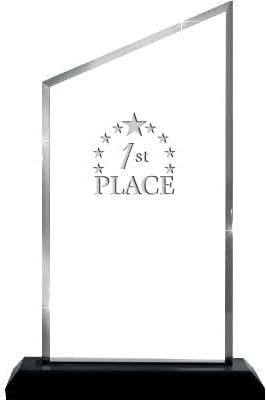 Crown Awards Personalized Acrylic Trophy, 8" Engraved Incline Slant Acrylic Award
