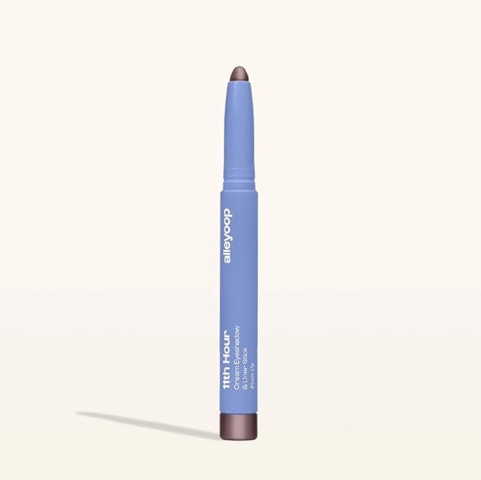ALLEYOOP 11th Hour Waterproof Cream Eyeshadow Stick – Long-Lasting Eye Shadow Pencil & Eyeliner, Cream to Powder Stick & Highlighter – Smudge-Proof Eyeshadow Shimmer, Plum Up Shimmer