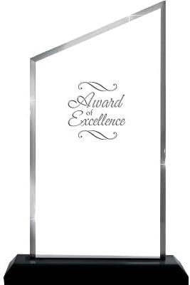 Crown Awards Personalized Acrylic Trophy, 8" Engraved Incline Slant Acrylic Award