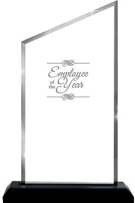 Crown Awards Personalized Acrylic Trophy, 8" Engraved Incline Slant Acrylic Award