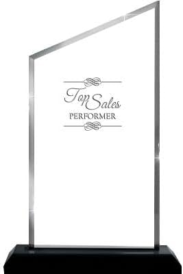 Crown Awards Personalized Acrylic Trophy, 8" Engraved Incline Slant Acrylic Award