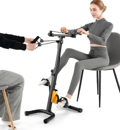 Bike Pedal Exerciser, Foldable Pedal Exerciser for Seniors, Arm Exerciser,Home Pedal Exercise Bike for Legs and Arms Workout, Healthy & Fitness Equipment,Adjustable Design