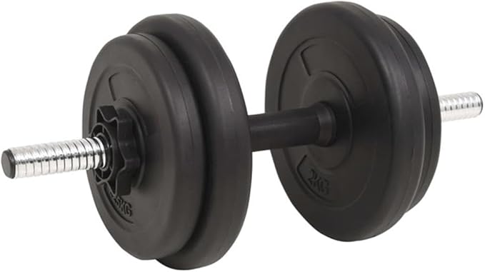 Pemberly Row Versatile 132.3lbs Barbell and Dumbbell Set in Black