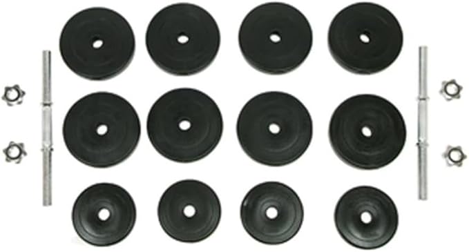 Pemberly Row Versatile 18 Piece Dumbbell Set in Black Finish